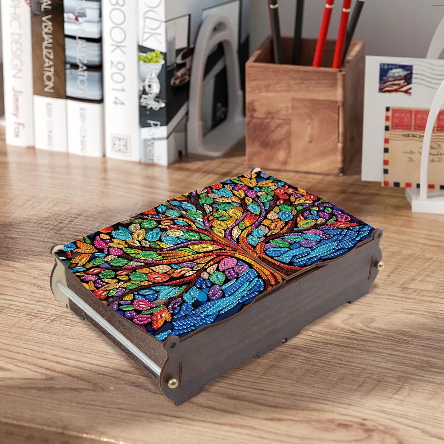 Tontut Diamond Painting kit Storage Box, Tree DIY Multifunctional Handmade Storage Box for Home Holiday Gifts