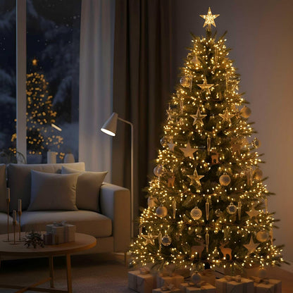 240 10ft QBIS LED Christmas Cluster Lights, Warm White Fairy Lights on Copper Wire, Plug in, Christmas Tree Lighting