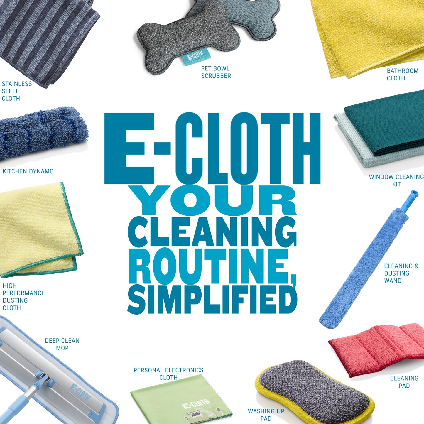 E-Cloth Granite & Stone Cleaning Kit, Premium Microfiber Cleaning Cloth, Ideal Cleaner and Polish for Granite, Marble and Other Stone Countertops, 100 Wash Guarantee, 2 Cloth Set