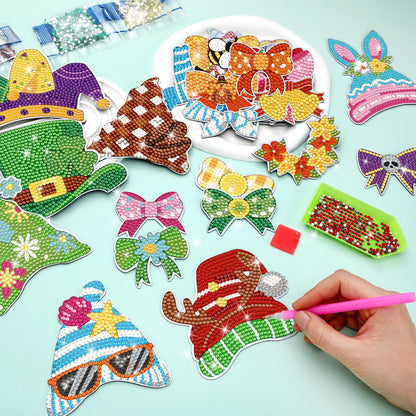 DoubleFill 42 Pcs Summer Diamond Kits 4th of July Interchangeable Wooden Table Decorations DIY Summer Holiday Party Seasonal Tiered Tray Art Decor Diamond Painting Magnets(Highland Cow)