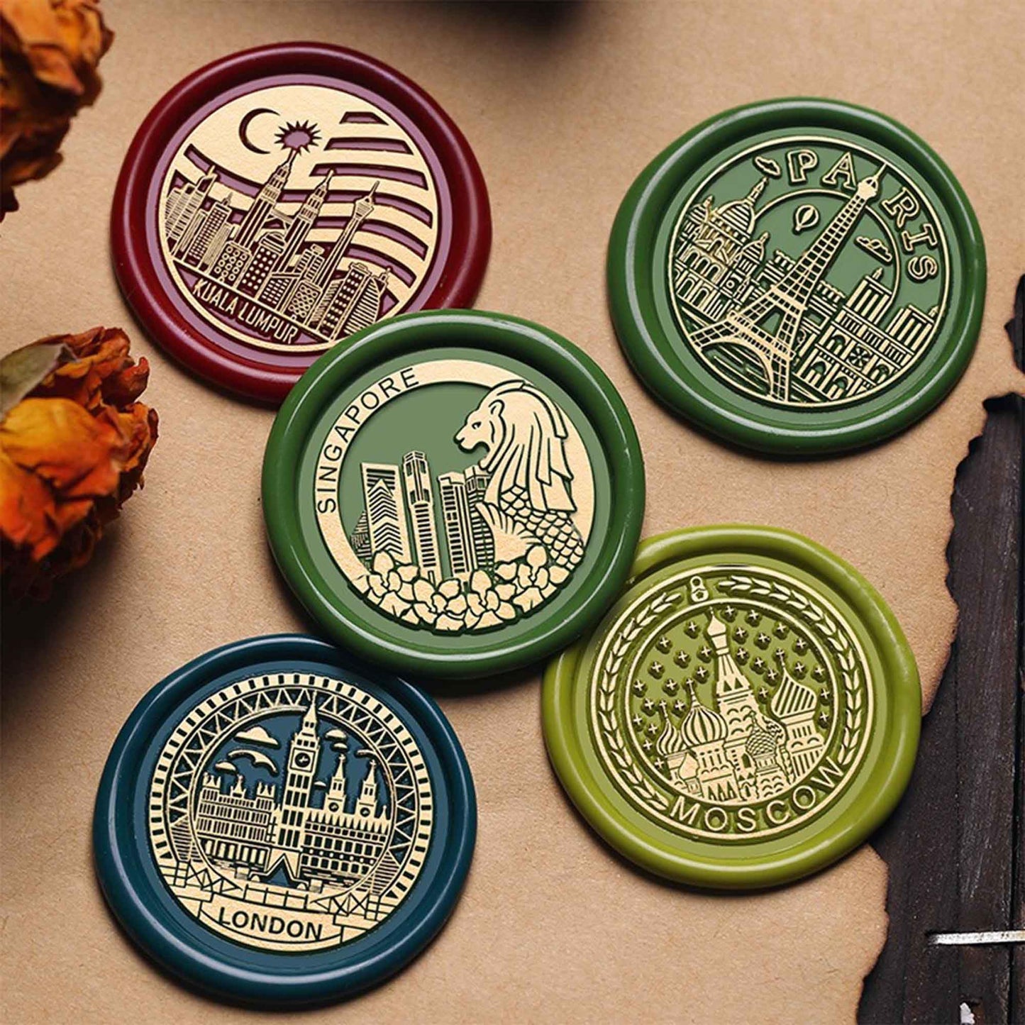 Ychostamp Paris Wax Seal Stamp, Eiffel Tower & City Sealing Wax Stamp, French Landmark Design with Arched Paris Text, City Souvenir Seal for Journals, Letters