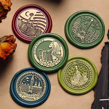 Ychostamp Paris Wax Seal Stamp, Eiffel Tower & City Sealing Wax Stamp, French Landmark Design with Arched Paris Text, City Souvenir Seal for Journals, Letters