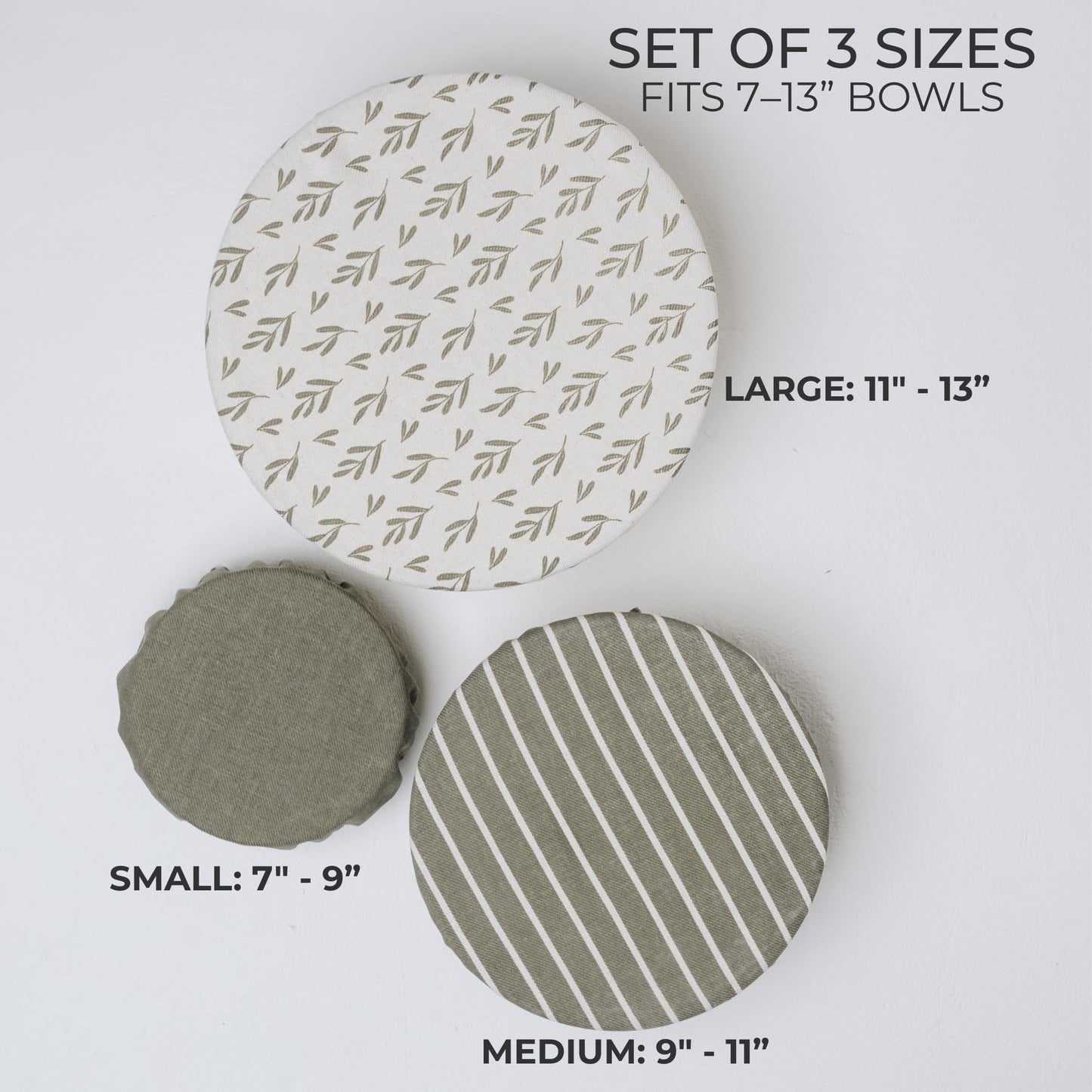Beautiful Linen Cotton Blend Bowl Covers for Bread Proofing - Reusable Set of 3 in Varying Sizes Easily Fit Your Bowls 7" to 13" - Durable Fabric Covers, Ideal Sourdough Bread Baking Accessories