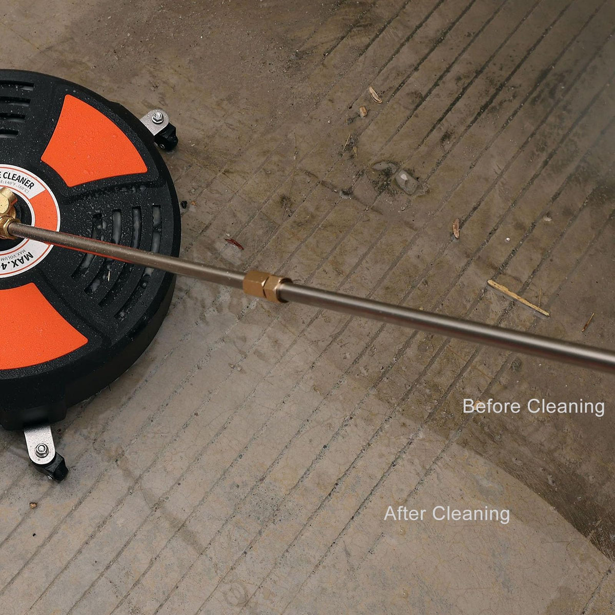 TRELVEX Pressure Washer Surface Cleaner, Universal 16 Inch Pressure Washer Attachment 4000PSI High Pressure Surface Cleaner with 1/4in Quick Connector for Floor Driveway Patio