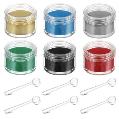 Heigble 6 Pcs 0.5 Ounce Glitter Embossing Powder Set for DIY Crafts Greeting Cards Making Scrapbooking Wedding Invitations (Multicolor)