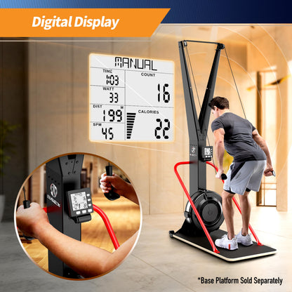 Marcy Cross Country Ski Trainer, Wall-Mounted Skiing Machine with Optional Base Platform (Sold Separately) NS-0357-SKI