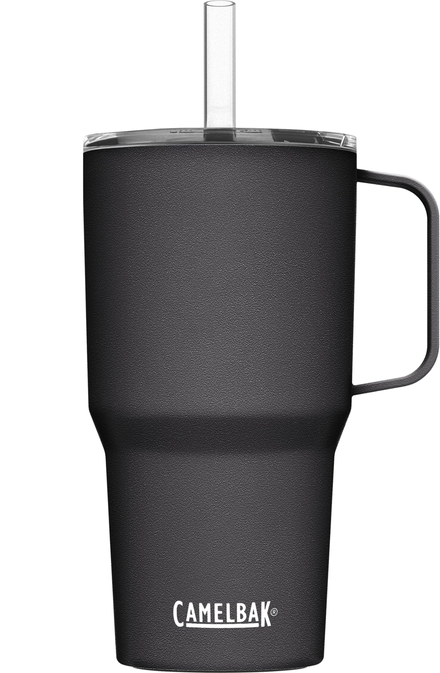 CamelBak Horizon Straw Mug Insulated Stainless Steel with Spill Resistant Straw Lid, 24oz Travel Friendly Design for Hot and Cold Drinks, Black