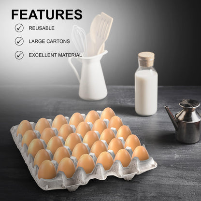 Biodegradable Pulp Fiber Egg Flats - 15 Pieces for Storing up to 30 Large or Small Eggs/Egg Crates That Make a Great Home for Roach Colony by MT Products