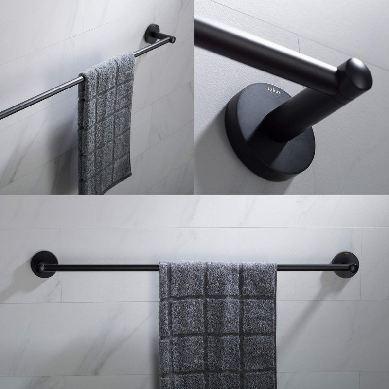 KRAUS Elie 24-inch Bathroom Towel Bar, Matte Black Finish, KEA-18837MB
