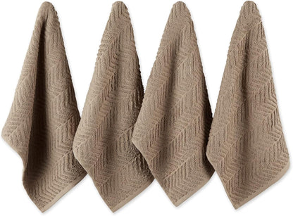 DII Luxury Barmop Collection Chevron Dishtowel Set, Aqua, 16x19, 4 Piece