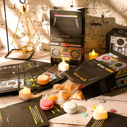Nezyo 24 Pieces 80s 90s Party Favor Bags Novelty Boom Box Favors Gift Treat Goodie Candy Paper Retro Radio Decorations Table Centerpieces for 1980s Theme Hip Hop Music Birthday Supplies