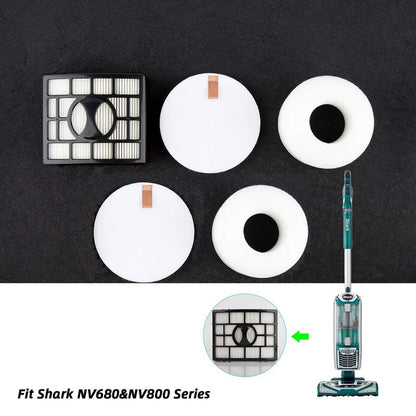 Seternaly Shark UV810 Filter with Foam & Felts for Shark Vacuum UV810 NV801 NV803 NV800 NV680 NV681 NV682 NV683 (1 HEPA, 2 Foam & Felt Filters) Part # XHF680 & XFF680