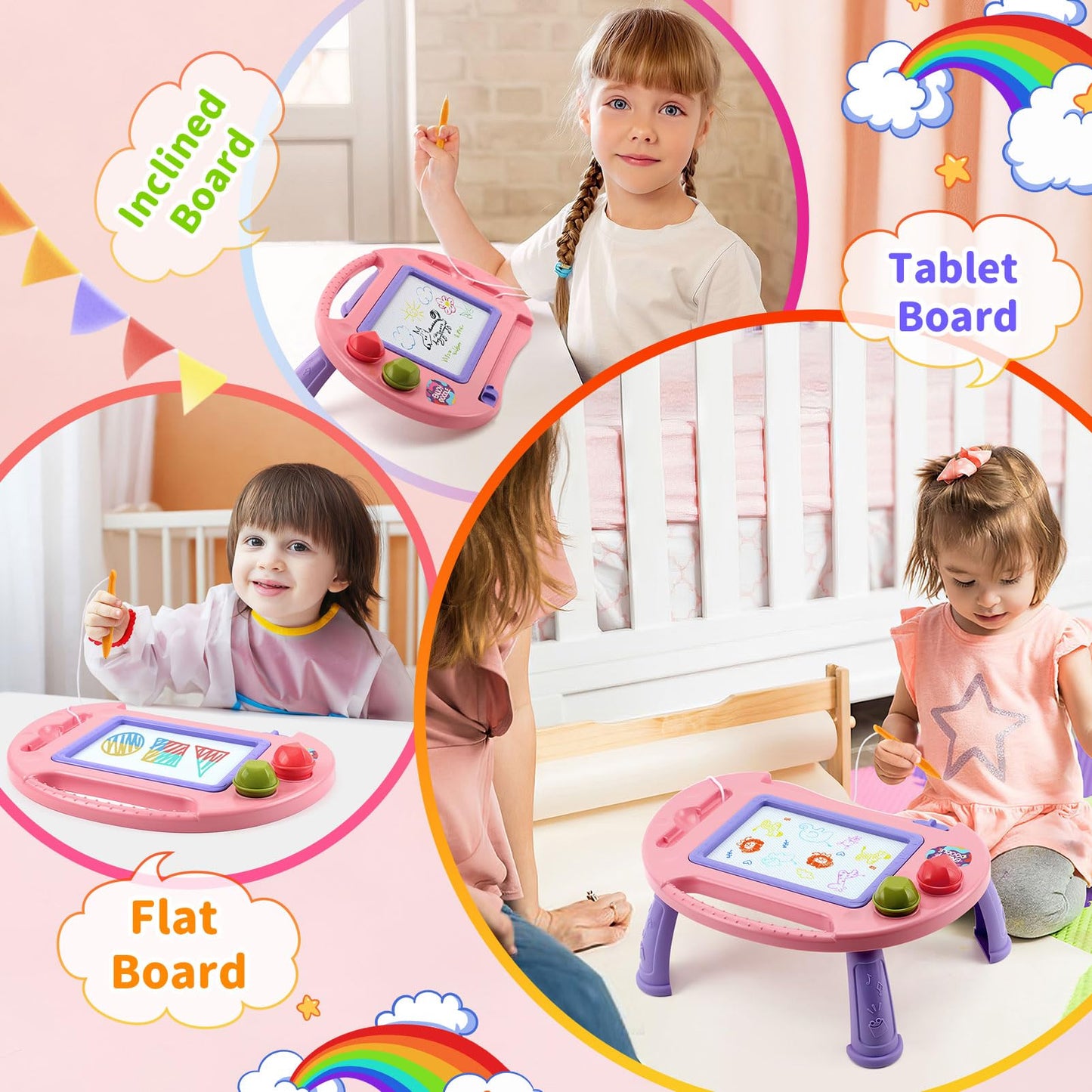 BABLOCVID Toddler Toys,Toys for 1-2 Year Old Girls,Magnetic Drawing Doodle Board for Kids Toy,Educational Learning Baby Toy for 18 Months 1 2 3 Year Old Girl Boy Birthday Easter Gifts,Arts and Crafts