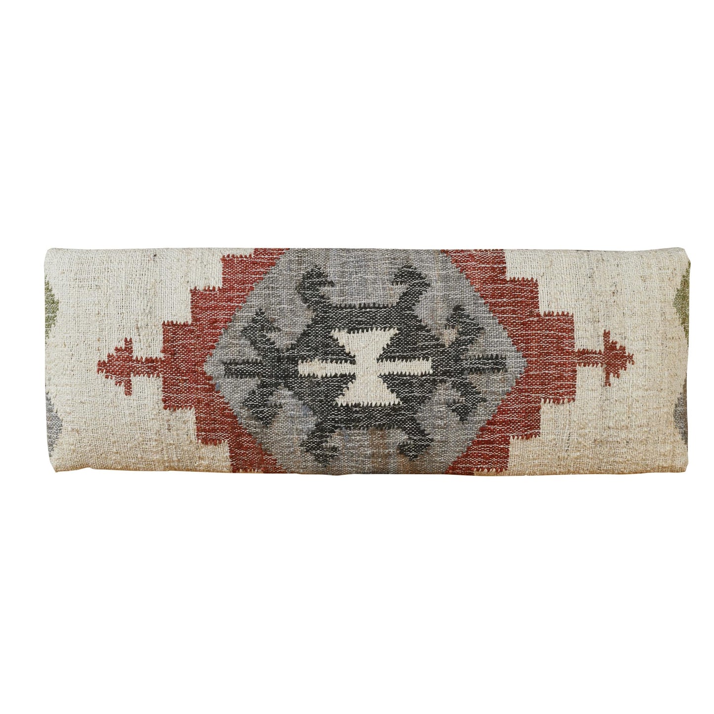 LR Home Off-White/Multicolor Handmade Upholstered Bench for Bedroom End of Bed | Modern Accent Bench for Living Room, or Entryway Seating | Long Rectangle Sitting Bench | 47" W x 16" D x 18" H