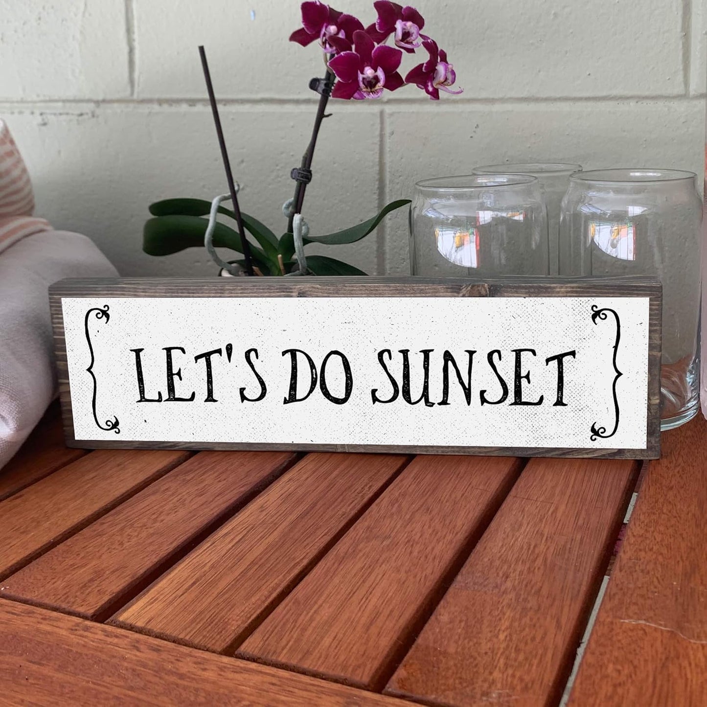 Beach Wood Signs, Medium - Wood And Metal, Let’s Do Sunset