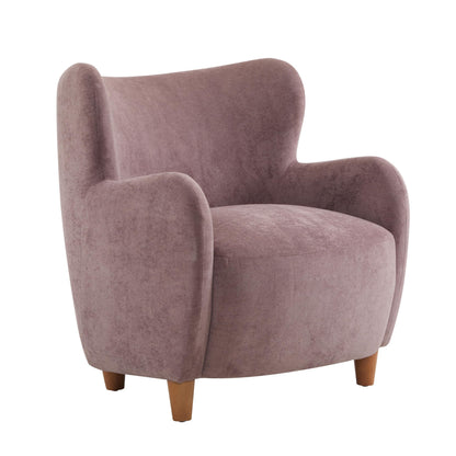 Christopher Knight Home Auden Wingback Accent Chair, Fabric Club Chair, Velvet Upholstered Armchair,Curved Backrest Single Sofa,Soft Cushion Seating, Reading Lounge Chair for Living Room, Dusty Orchid