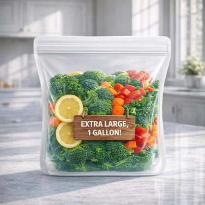 Albino Monkey Reusable Silicone Sous Vide Bag - 1 Gallon, 135oz. XXL - 1 pcs Food Storage Bag, Freezer Container, Zero Waste Alternative for Sous Vide Cooker, Kitchen Organization, and Meal Prep Bags