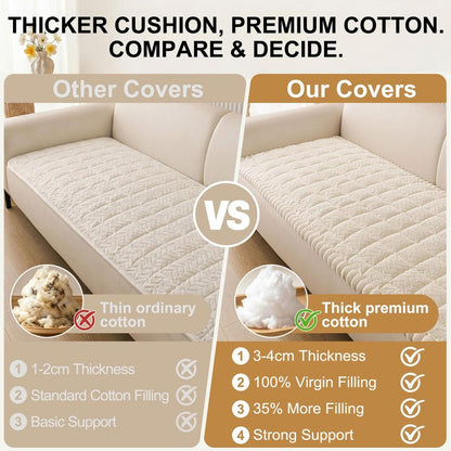 Smiry Non Slip Couch Covers for Dogs, Fuzzy Pet Couch Covers for 2-3 Cushion Sofa Pet Friendly, Soft Sofa Slipcovers Cushion Furniture Protector Washable (Beige, 27.6" x 59")