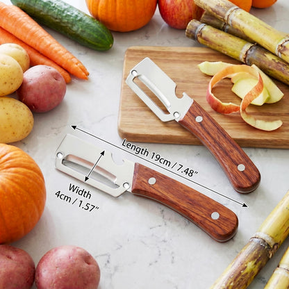 Multifunctional Vegetable Peeler for Kitchen & Bottle Opener,2 in 1 Stainless Steel Paring Knife for Fruit Veggie,Kitchen Gadgets for Sugar Cane Potato Fruit Pineapple Pumpkin Veggie Peeler