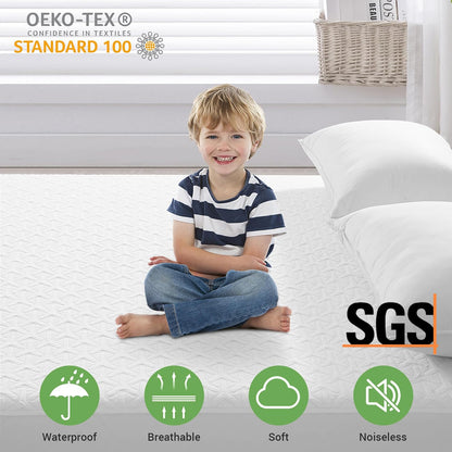 MERITLIFE Premium 100% Waterproof Mattress Protector Cal King Size, Cooling Breathable California Mattress Pad Cover