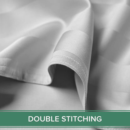 Pure Bamboo King Sheets - Luxuriously Soft 100% Organic Viscose Bed Sheet Set | Jacquard White, Double Stitching, 2-Year Quality Promise
