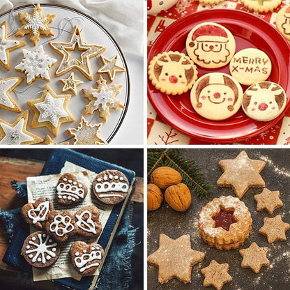Cookie Cutter 12PCS, Flower Heart Star Biscuit Cracker Cutters, Foodgrade Stainless Steel, Different Shape Size