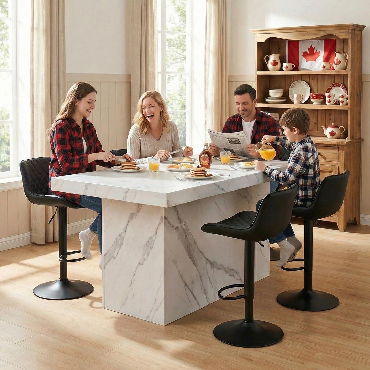YOUTASTE Black Bar Stools Counter Height Bar Stool Set of 2 Adjustable Swivel Faux Leather Barstools with Padded Back Diamond Metal Bar Chairs for Home Kitchen Island