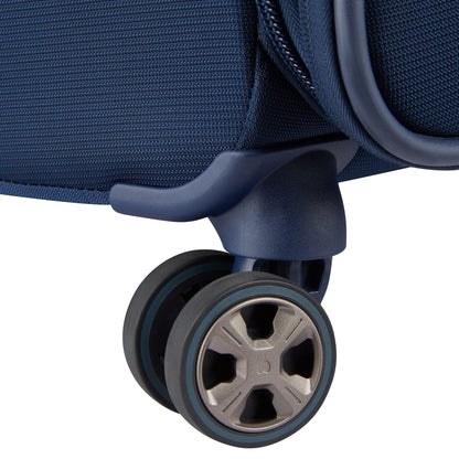 DELSEY PARIS Helium DLX Softside Expandable Luggage with Spinner Wheels, Navy Blue, Checked-Large 29 Inch