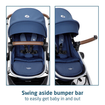 Maxi-Cosi Zelia™ Luxe 5-in-1 Modular - Baby Travel System Car Seat and Stroller, Infant Car Seat and Stroller Combo, Baby Car Seat and Stroller Combo in New Hope Navy