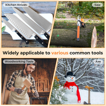 Frienda Diamond Sharpening 121n Dual-grit Knife Sharpener Stone Tool Lawn Mower Blade Sharpener File Garden Tool 325/1200 Grit Handheld Double with Angle Guide for Kitchen Axe Machete Chisel Drill