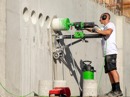 CS Unitec | EBM 352/3 PSV | Diamond Core Drill Motor with Vacuum & Anchor Stand for Reinforced Concrete. High Torque, 20 Amp, Drilling Capacity up to 14” Diameter (with Spacer) – Made in Germany