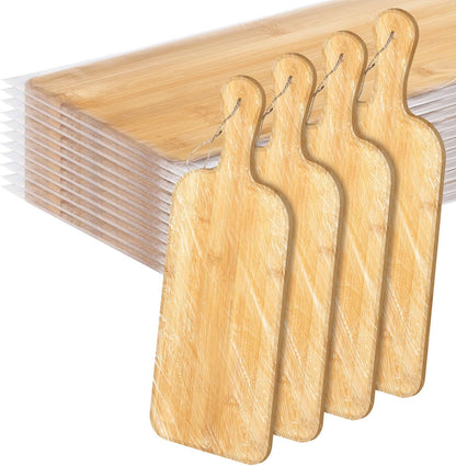 12 Packs Set Bread(Bamboo,16 5 Inch) Patelai Wooden Cutting Board with Handles Large Kitchen Serving Plain Chopping
