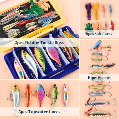 Fishing Advent Calendar 2025 - Lures Kit with Tackle Box | 24-Day Countdown Gift for Men & Boys