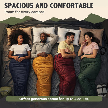 Oaktiv Inflatable Tents for Camping - CloudCamp Glamping Tent for 6 People Waterproof Oxford Fabric(210D), Quick Setup Air Tent with Manual & Battery Pump, UV Protection, 4-Season Inflatable Tent
