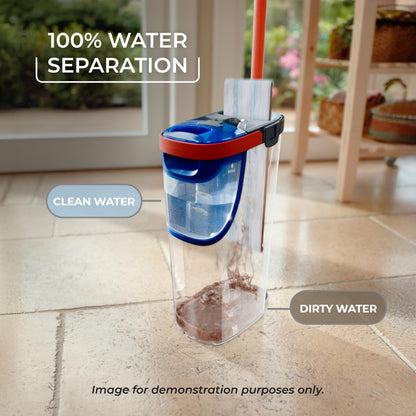 O-Cedar H2prO Flat Mop System | Quick Cleaning Tool | Clean with Water | Machine Washable Reusable Microfiber Mop Pad | Safe on Wood Floors, Vinyl, Tile, Baseboards, Walls
