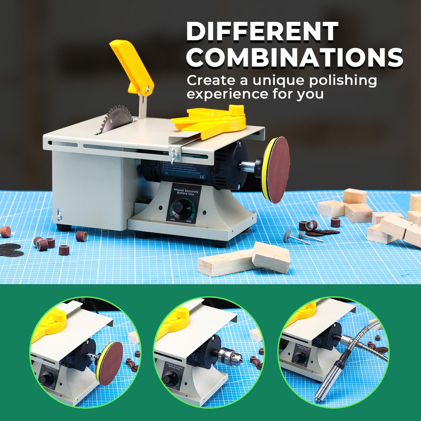 Flyrivergo Advanced Jewelry Rock Saw for Cutting Rocks, 110V 1380W Lapidary Saw Rock Cutter Mini Table Saw for Crafts Lapidary Equipment for DIY Gemstone Cutting Grinding Woodworking Carving