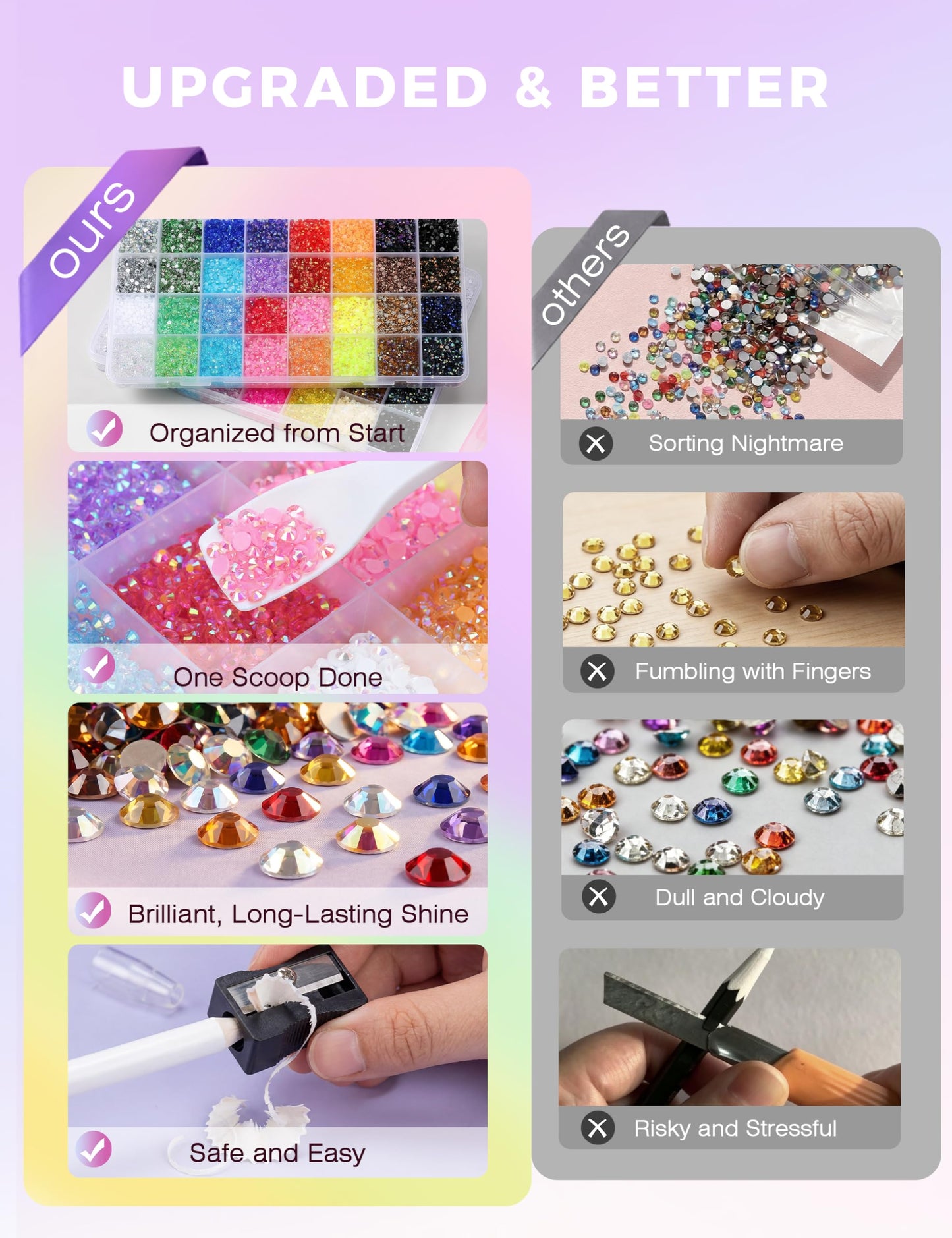 Upgraded 40 Colors Bedazzling Kit, 38000Pcs 3mm Jelly Resin Flatback Rhinestones with B7000 Glue, Pen, Tweezers, Trays & Storage Box for Adult Nail Art, DIY Crafts, Tumblers, Shoes & Clothes