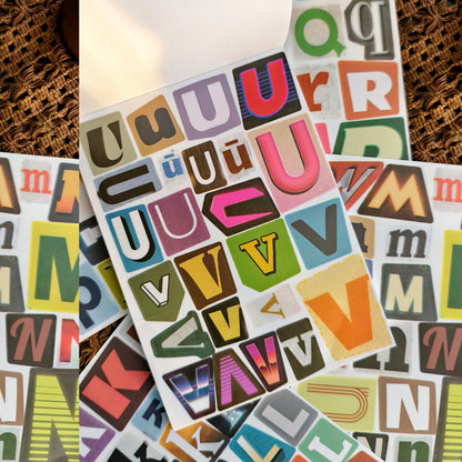 Large Ransom Note Alphabet Letter Stickers Book, Retro Mixed Font Collage Stickers for Scrapbooking, Junk Journal, DIY Craft Projects, Peel & Ready Stickers for Journaling, Card Making, Home Decor