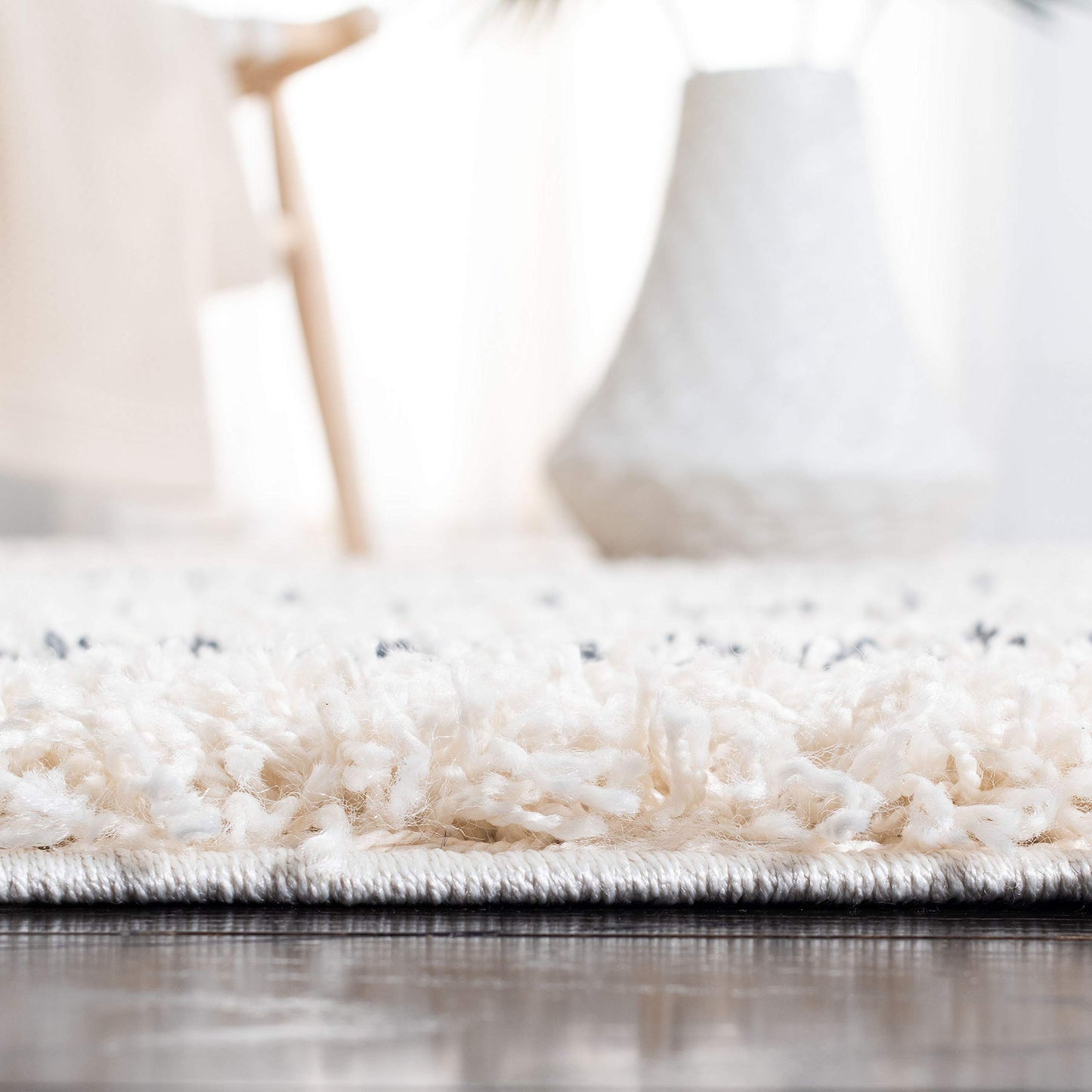 SAFAVIEH Venus Shag Collection Area Rug - 10' x 14', Ivory & Dark Grey, Stripe Design, Non-Shedding & Easy Care, 1.8-inch Thick Ideal for High Traffic Areas in Living Room, Bedroom (VNS604B)
