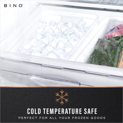 BINO | Plastic Storage Bins, Medium - 2 Pack | THE LUCID COLLECTION | Multi-Use Built-In Handles | BPA-Free | Clear Storage Containers | Fridge Organizer | Pantry & Home Organization