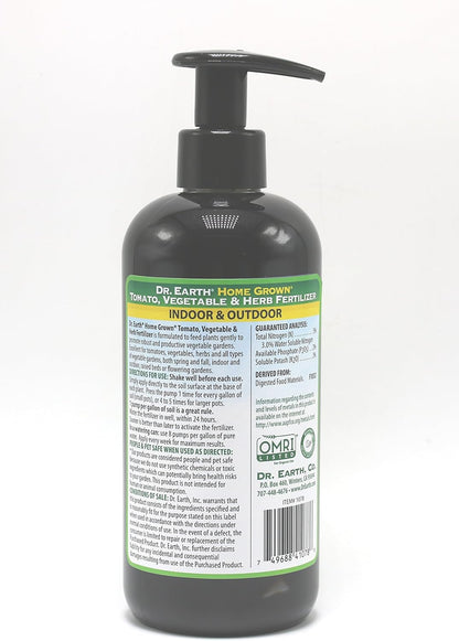 Dr. Earth 16 oz Pump & Grow Home Grown Tomato, Vegetable & Herb Fertilizer
