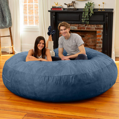 Jaxx 6 Foot Cocoon - 2-in-1 Convertible Bean Bag Bed & Large Bean Bag Chair for Adults, Navy