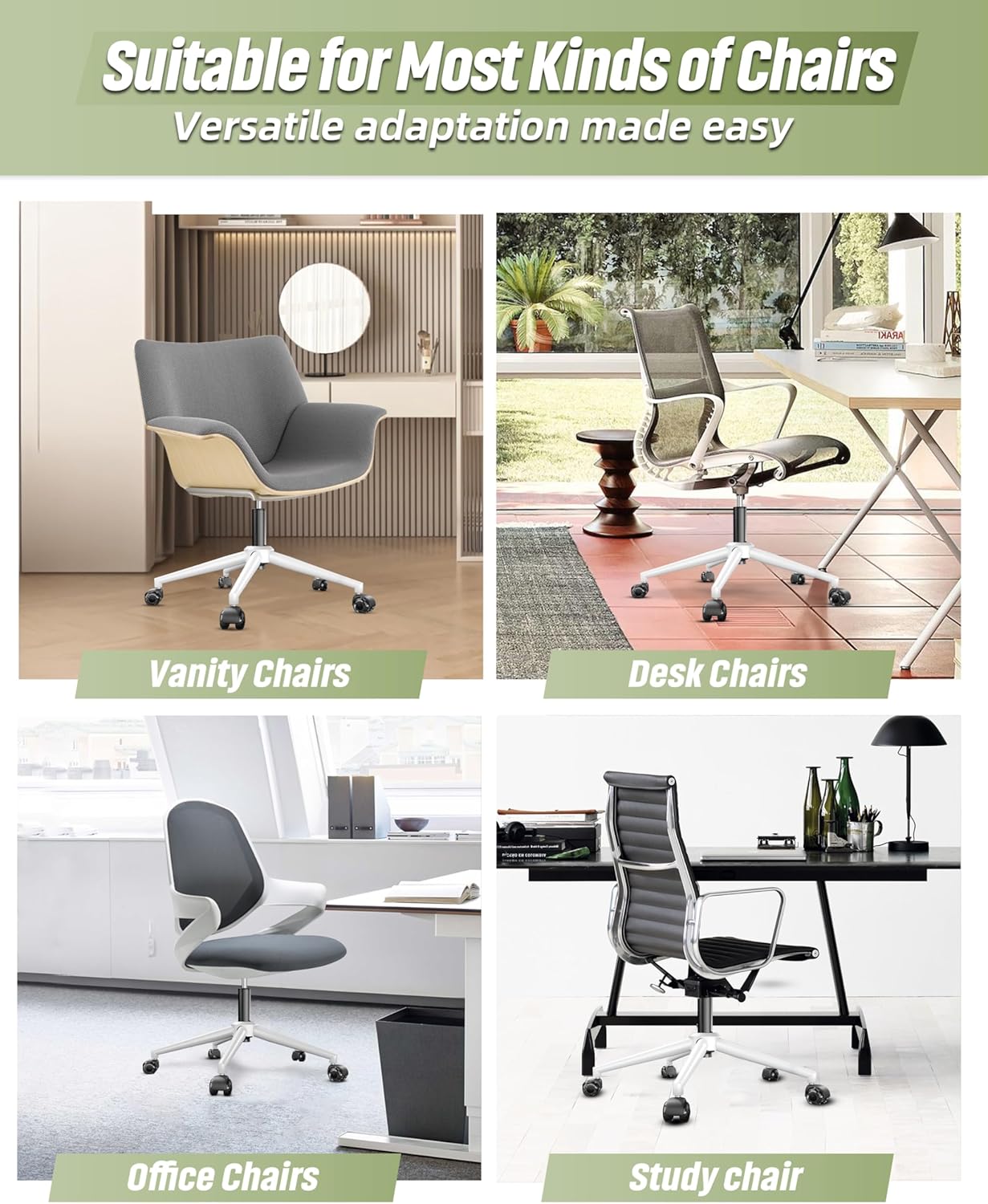 24'' (60 cm) (2600 lbs), Sytopia Swivel Chair Base Replacement, Heavy Duty Metal Base Fits Most Office Chairs