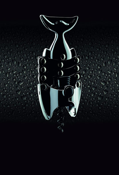 Lazy Fish Corkscrew and Bottle Opener, Stainless Steel Wine Opener, 16.5 x 7.5 x 4.5cm, Silver