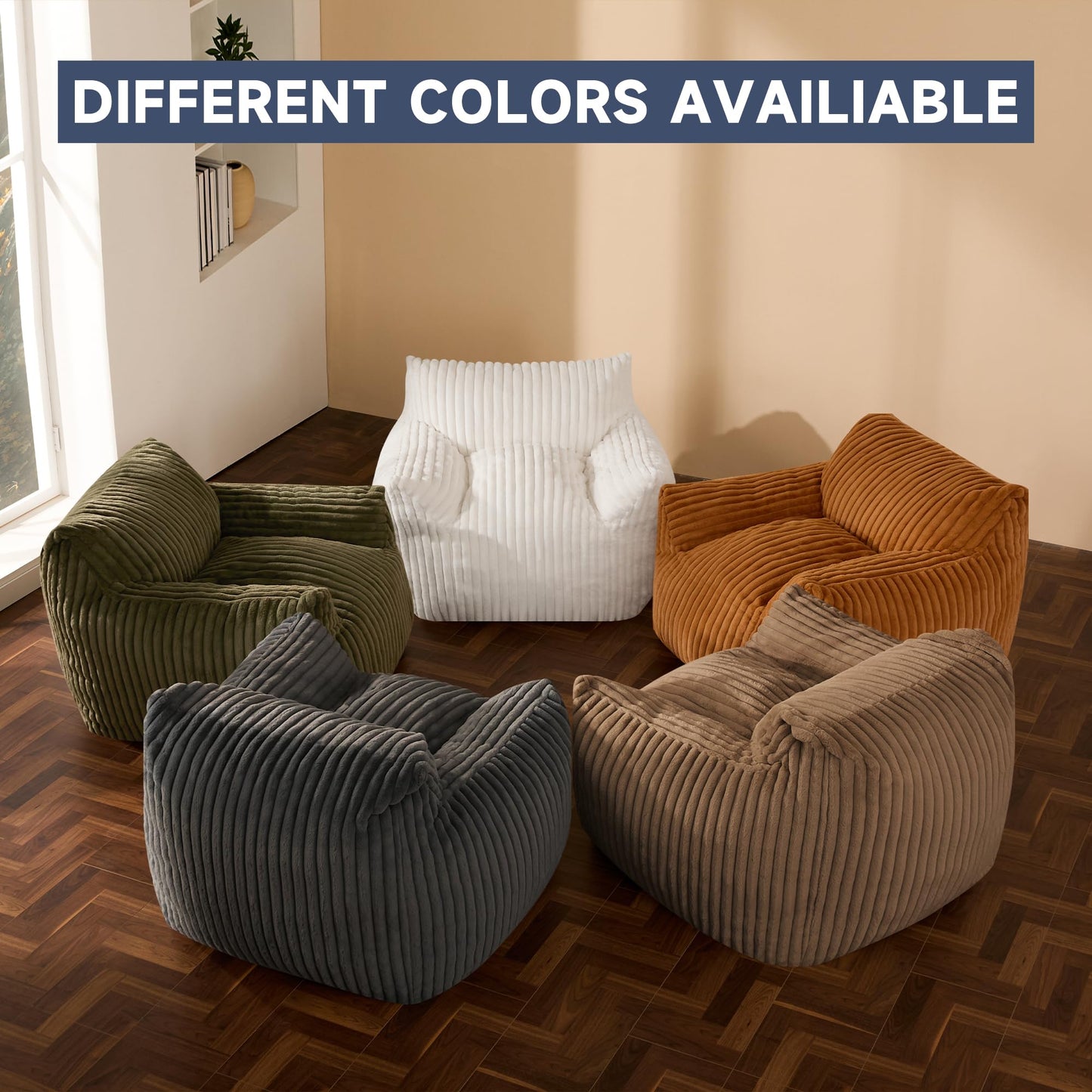 Oversized Bean Bag Chair for Living Room Furniture Bean Bag Chairs for Adults- Small Couch & Lounge Accent Chair for Living Room Chairs or Bedroom