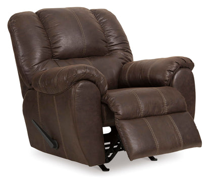 Signature Design by Ashley McGann Modern Faux Leather Manual Pull Rocker Recliner, Brown