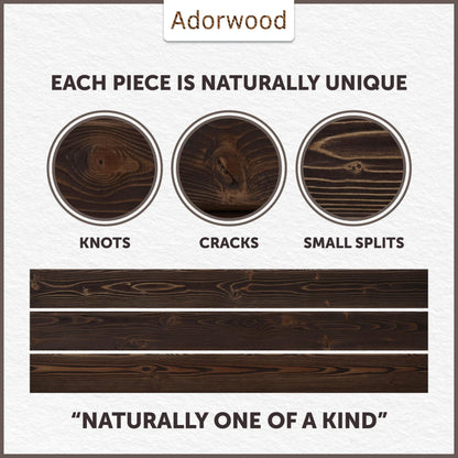 Adorwood Handmade Fireplace Mantel Shelf, Extra Wide Rustic Wood Mantles for Over Fireplace, Wall Mounted Floating Mantel Shelves for Living Room Decor (Dark Walnut, 60 inches)