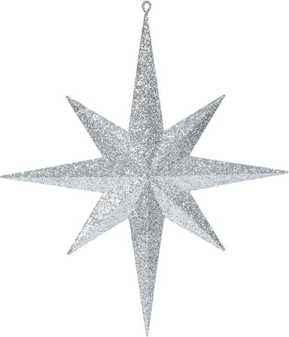 Vickerman 15.75" Silver Iridescent Glitter Bethlehem Star Christmas Ornament