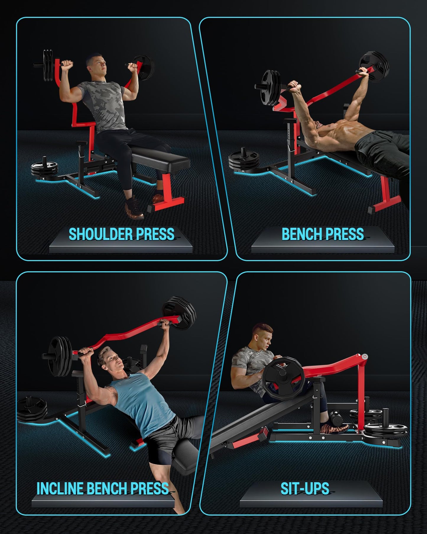 Chest Press Machine for Home Gym, 1250LBS Multi-Functional Bench Press Machine with Independent Converging Arms, Adjustable Flat & Incline Bench for Full Body Strength Training