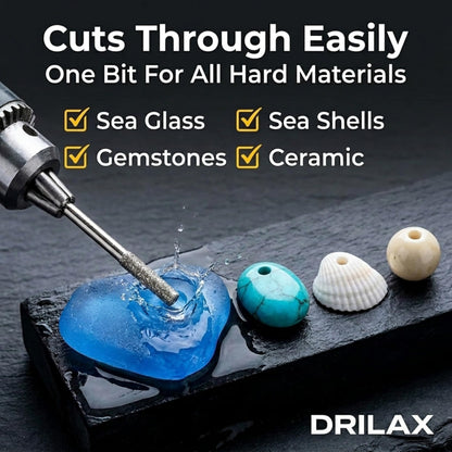 Drilax Diamond Drill Bits for Stone and Glass – 30 Pc Set (1mm, 2mm, 3mm) 1/8 Shank for Dremel & Rotary Tools – Jewelry Making, Gemstone, Sea Glass and Lapidary Drill Bits Kit